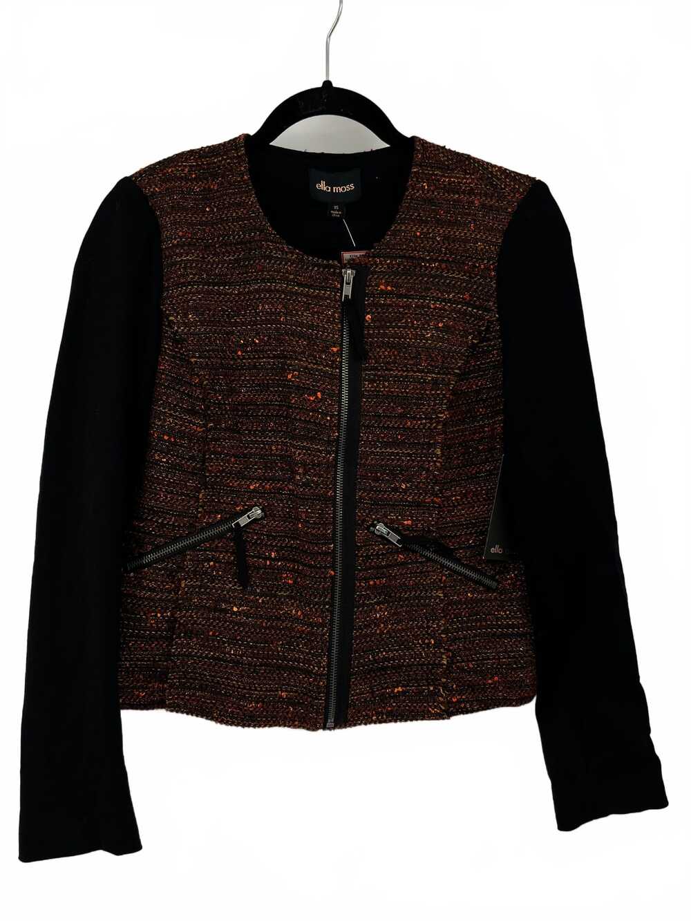 Ella Moss Twead Black Wool-Blend Jacket | XS Regular